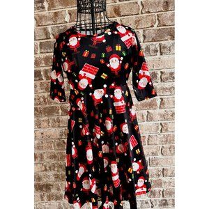 Santa Claus Dress Girls XL FunnycoKid Black Red Festive Christmas Party